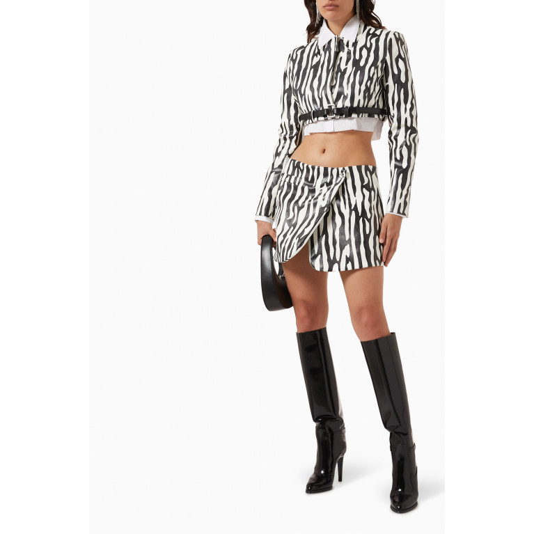 Coperni - Zebra-print Mini Skirt in Faux Leather