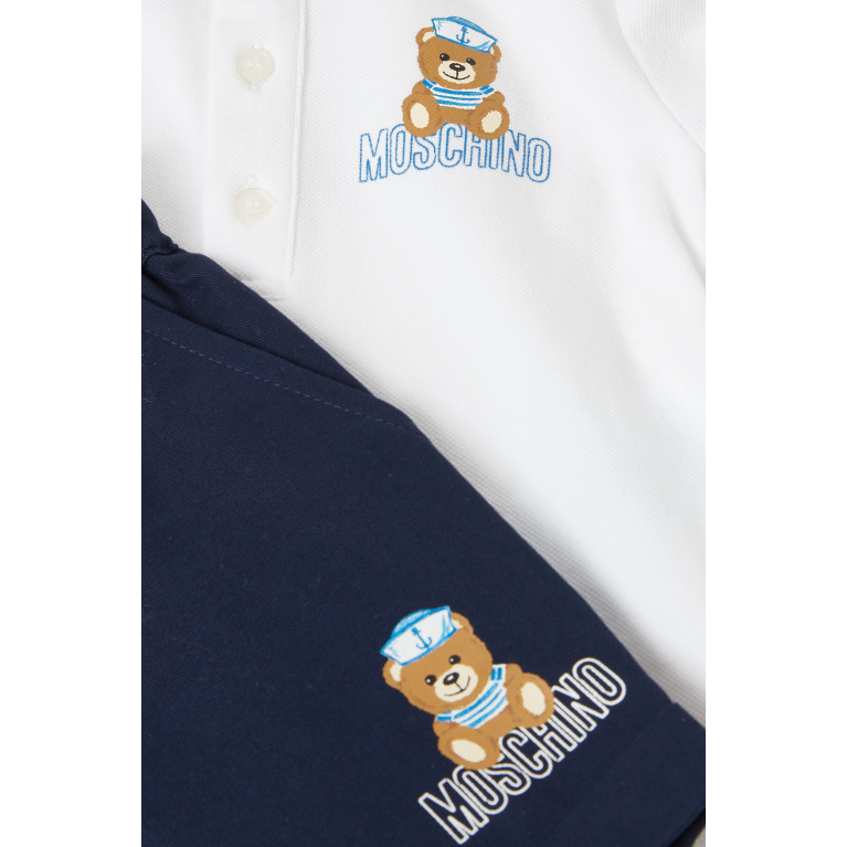 Moschino - Teddy Print Polo Shirt and Shorts Set