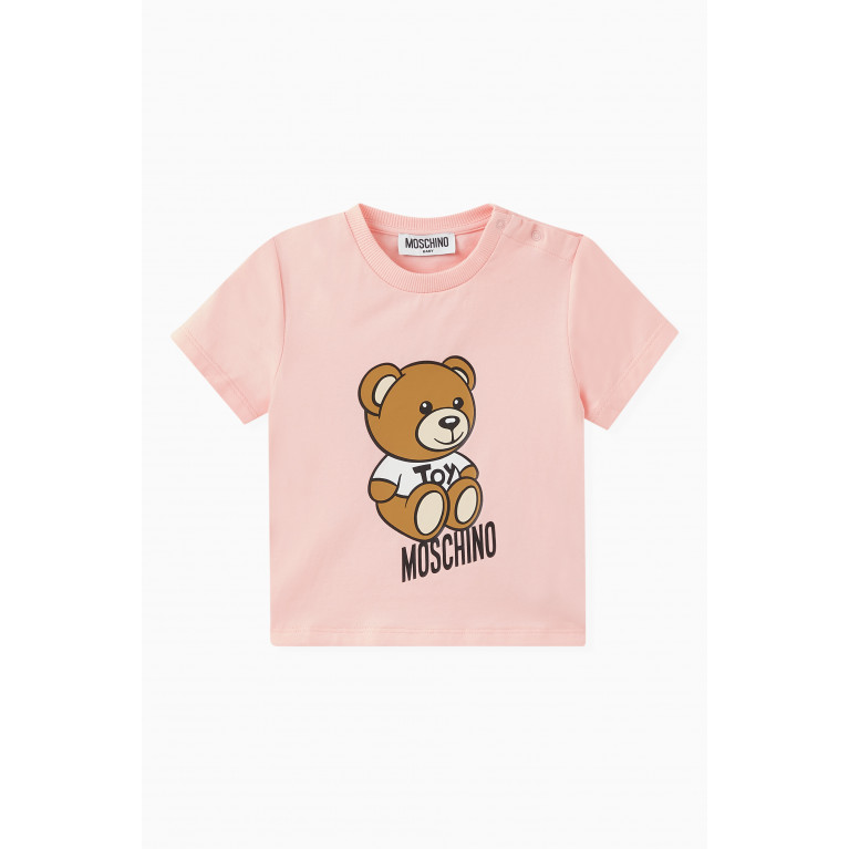Moschino - Teddy Bear Print T-shirt in Cotton Pink
