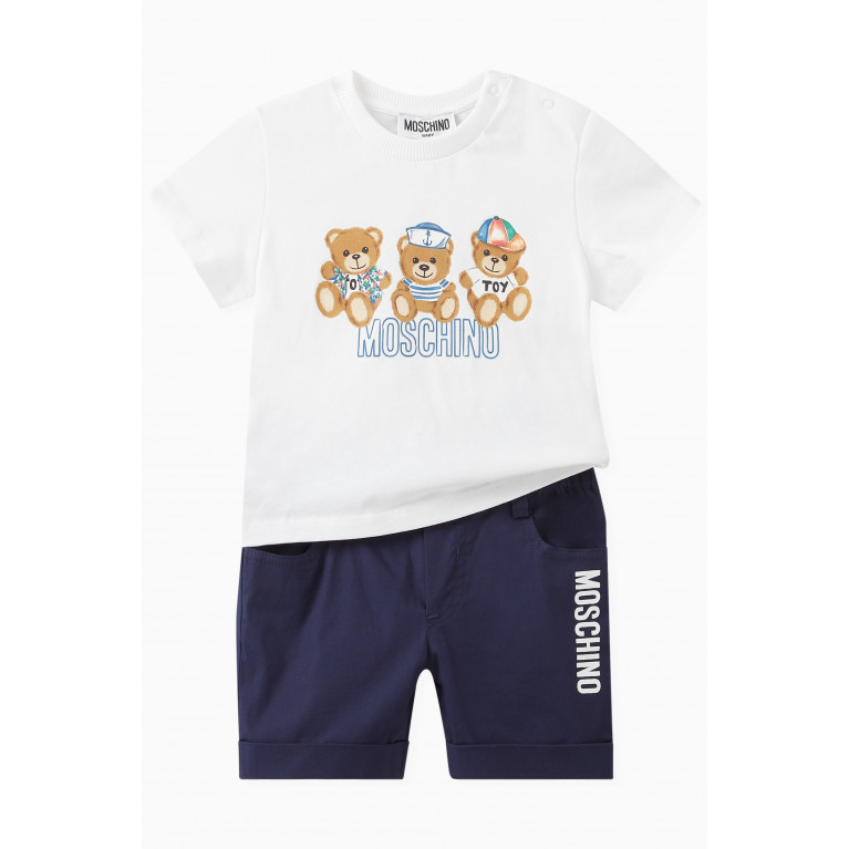 Moschino - Logo Detail Shorts in Cotton