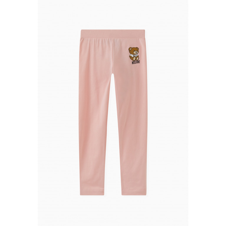 Moschino - Teddy Print Leggings in Cotton Pink