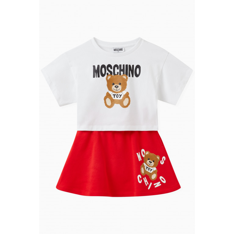Moschino - Teddy Print T-shirt and Skirt, Set of Two