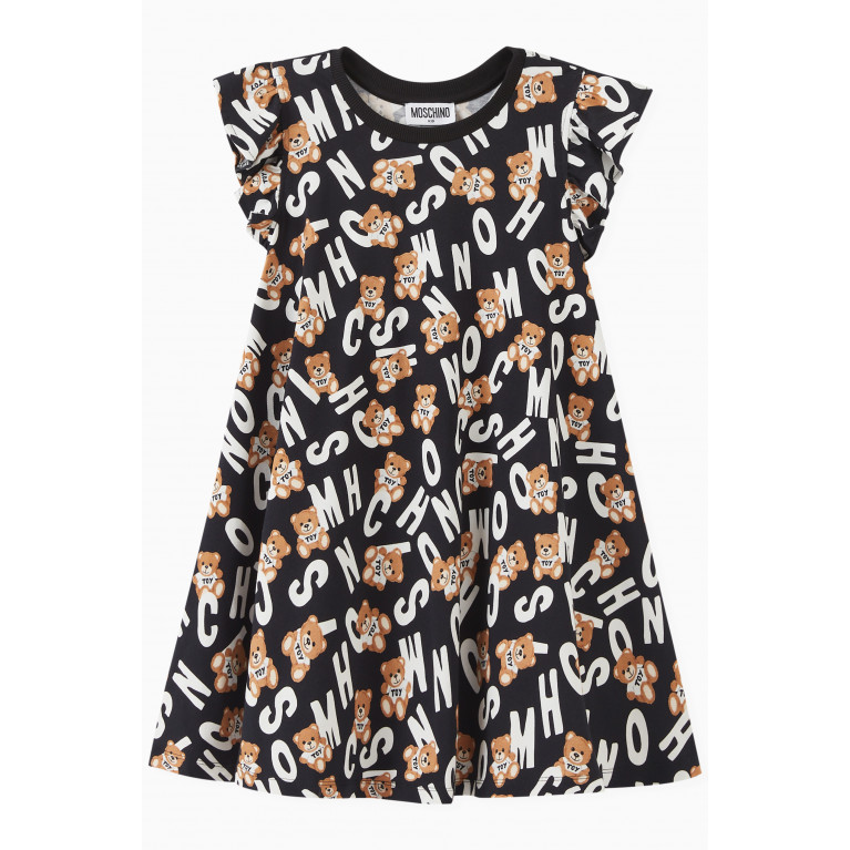 Moschino - Teddy Print T-shirt Dress in Cotton Black