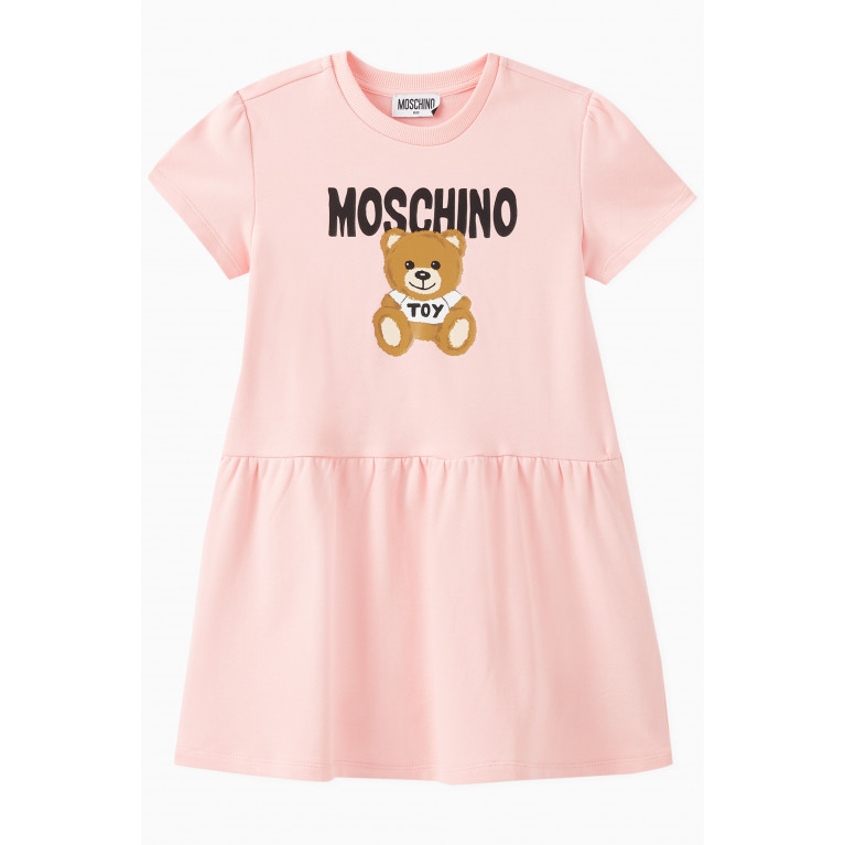 Moschino - Teddy Print Dress in Cotton Pink
