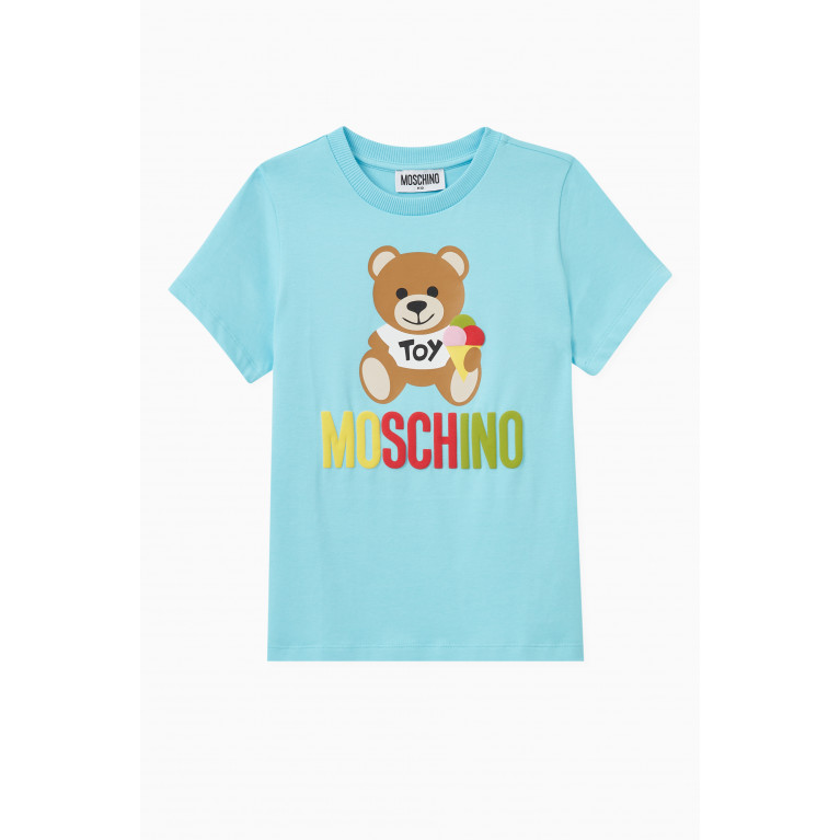 Moschino - Moschino Teddy T-shirt in Cotton Blue