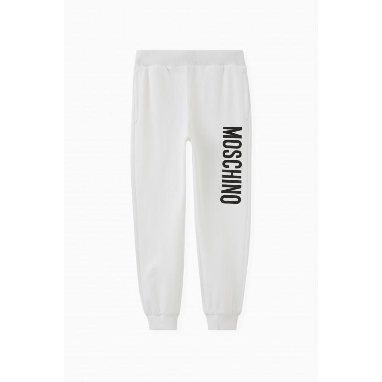 Moschino - Logo Print Sweatpants in Cotton White
