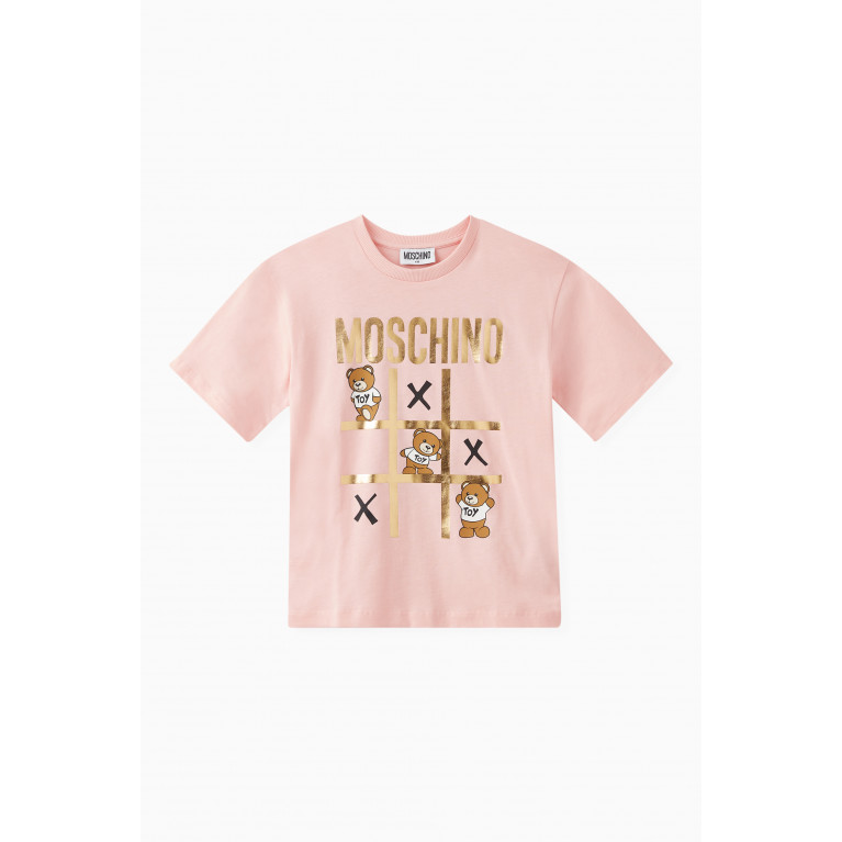Moschino - Teddy Print T-shirt in Cotton Pink