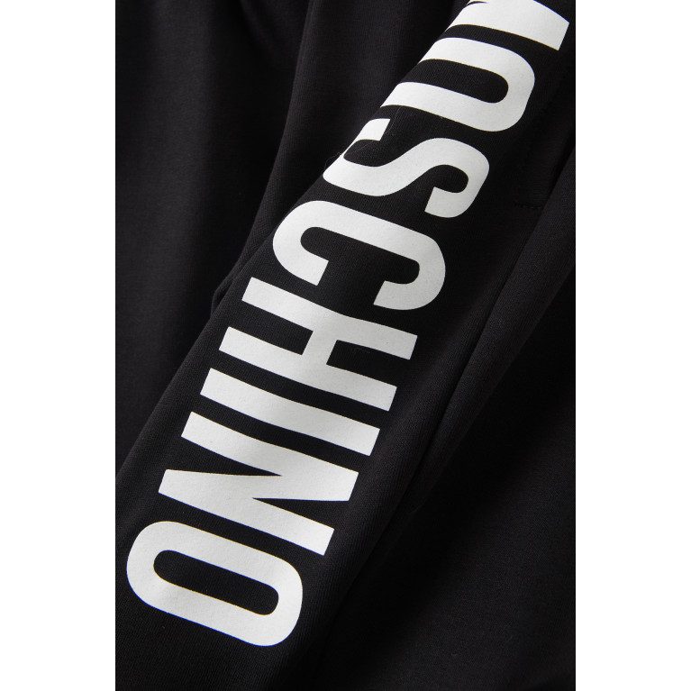 Moschino - Logo Print Shorts in Cotton Black