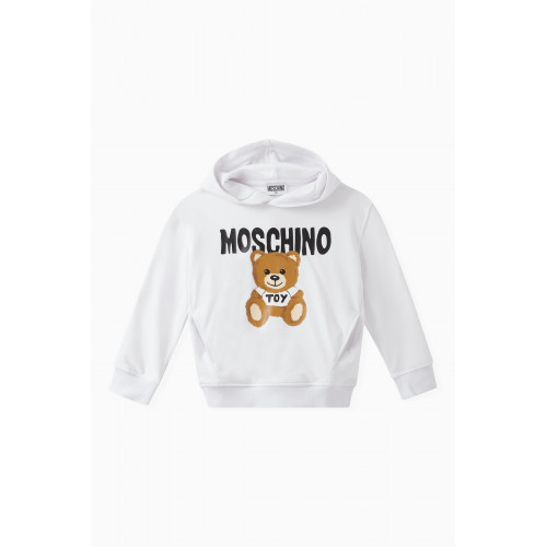 Moschino - Teddy Print Hoodie in Cotton White