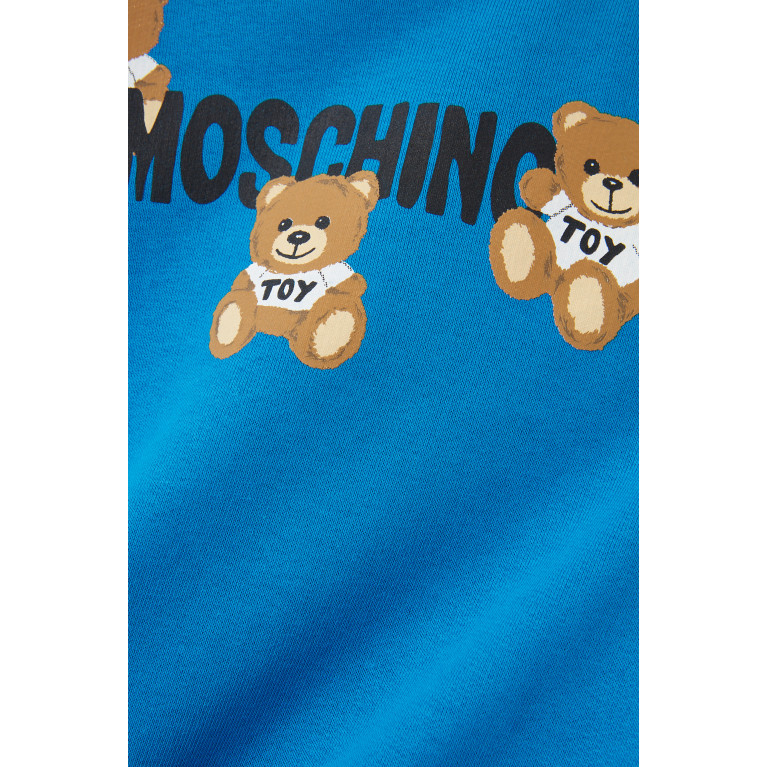Moschino - Teddy Bear Print Sweatshirt in Cotton Blue