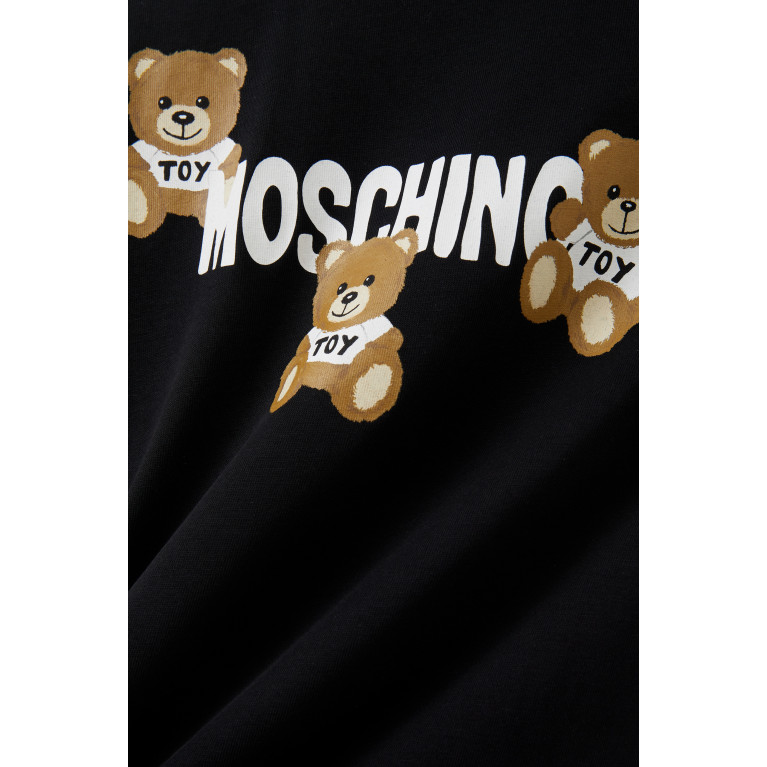 Moschino - Logo & Teddy Bear Print T-shirt in Cotton Jersey Black