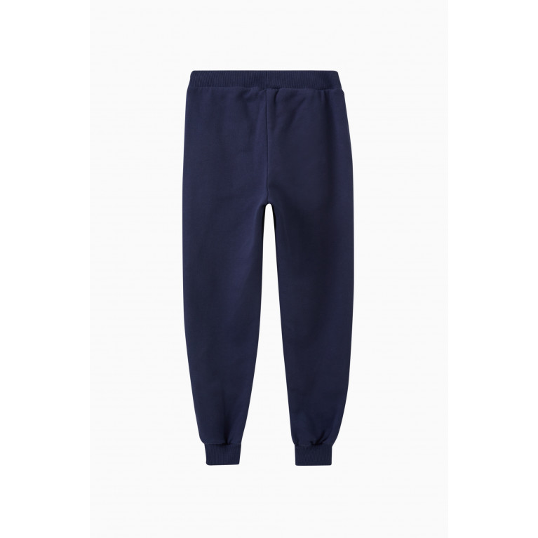 Moschino - Logo & Teddy Bear Print Sweatpants in Stretch Cotton Blue