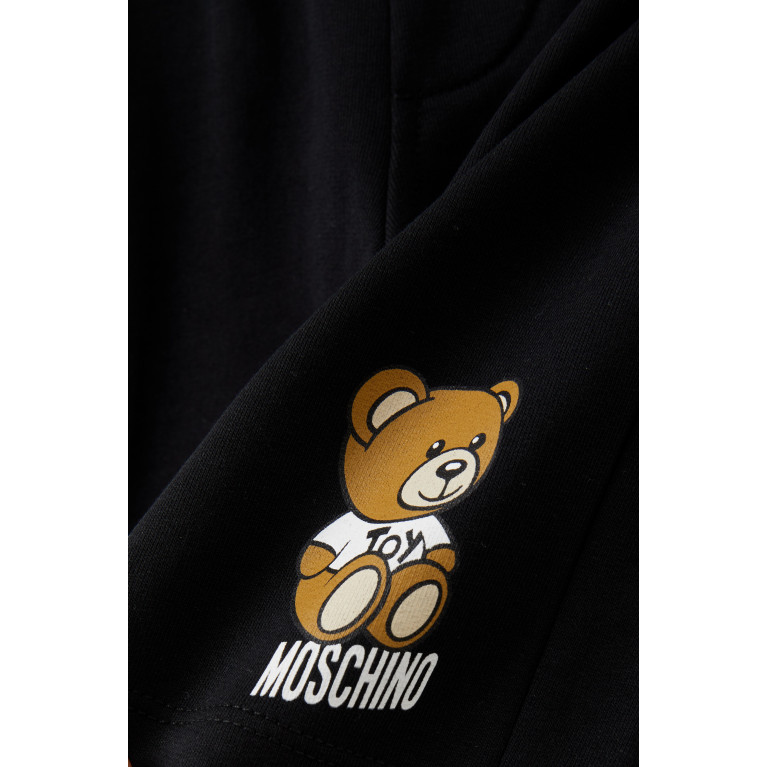 Moschino - Logo & Teddy Bear Print Sweatshorts in Cotton Black