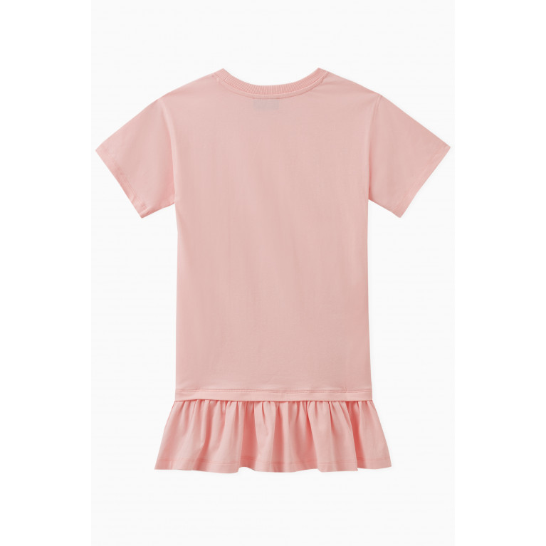 Moschino - Logo Teddy Bear Print Dress in Cotton Pink
