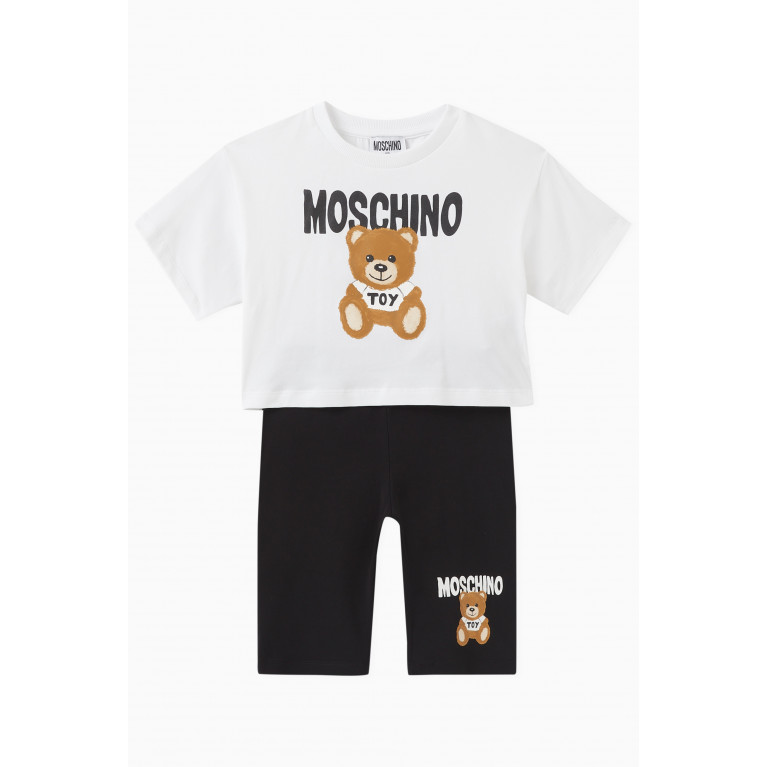 Moschino - Logo T-shirt & Cycling Shorts Set in Stretch Cotton