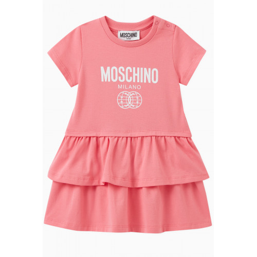 Moschino - Logo Tiered Dress in Cotton