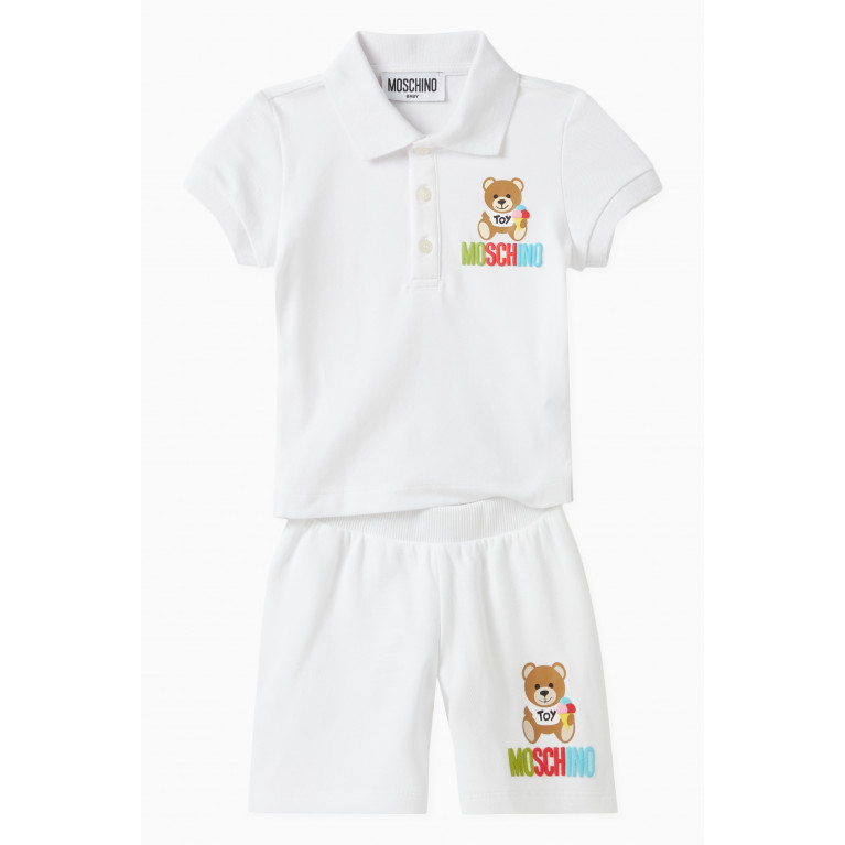 Moschino - Teddy Bear Logo Polo Shirt in Cotton