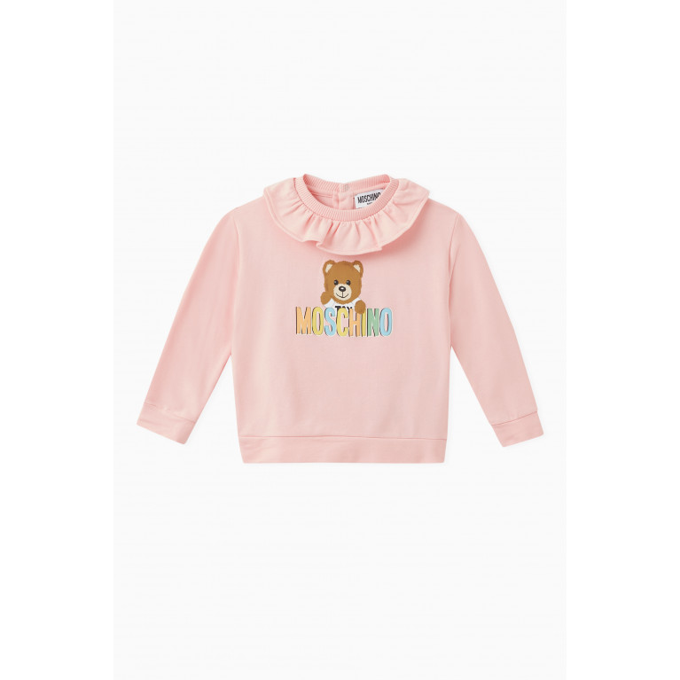 Moschino - Logo & Teddy Bear Print Sweatshirt in Stretch Cotton