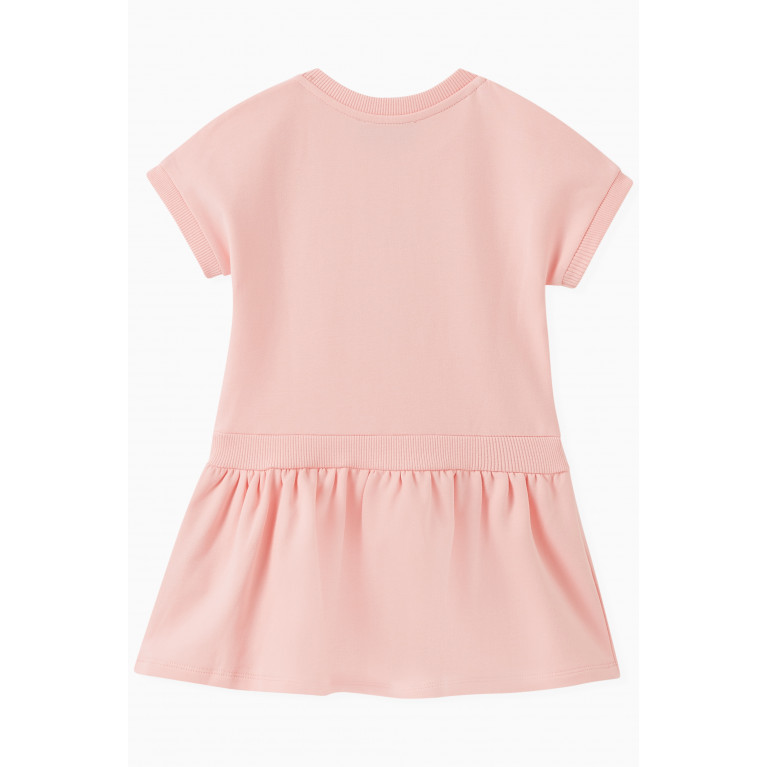 Moschino - Logo & Teddy Bear Print Dress in Cotton Blend Pink