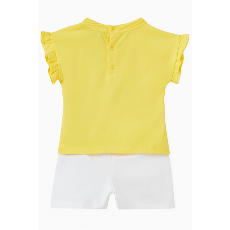Moschino - Flower Teddy T-shirt & Shorts Set in Stretch Cotton White