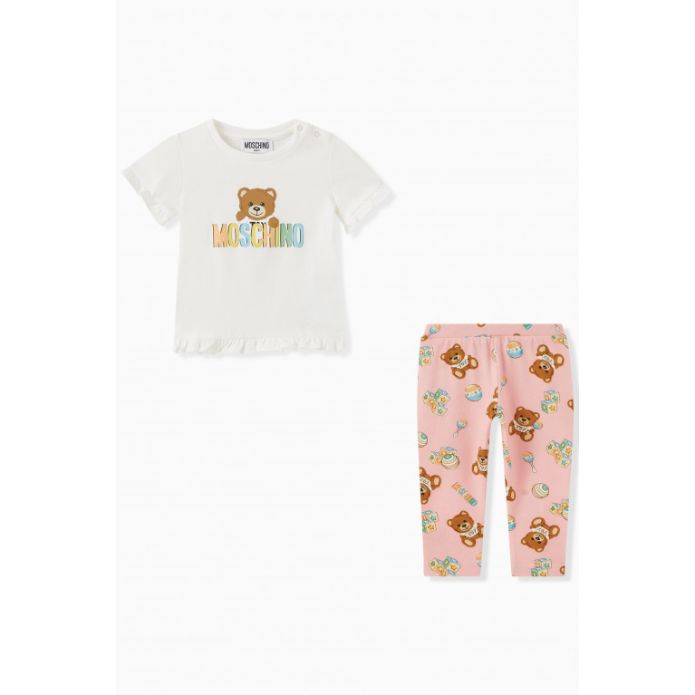Moschino - T-shirt & Leggings in Stretch Cotton Neutral