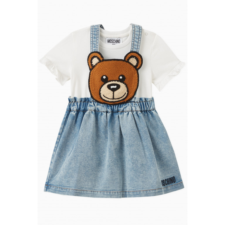 Moschino - Teddy Bear Dungaree Skirt in Denim