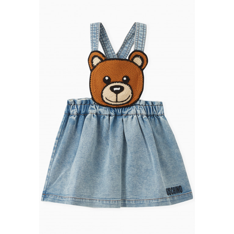 Moschino - Teddy Bear Dungaree Skirt in Denim