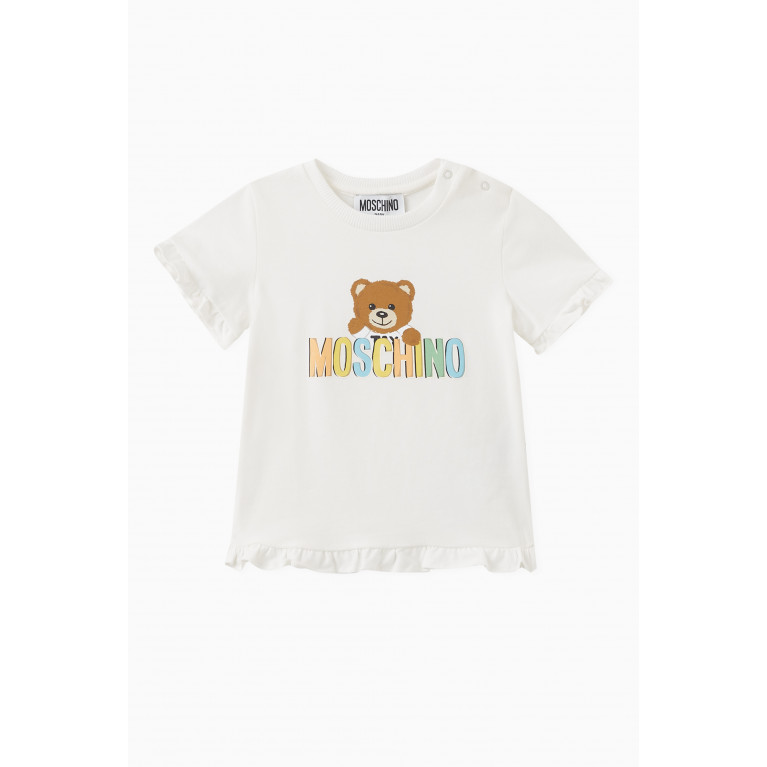 Moschino - Teddy Bear Logo T-shirt in Cotton Neutral