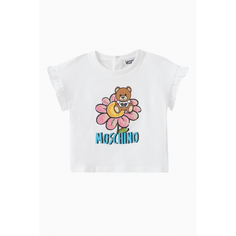 Moschino - Logo Print T-shirt in Cotton White