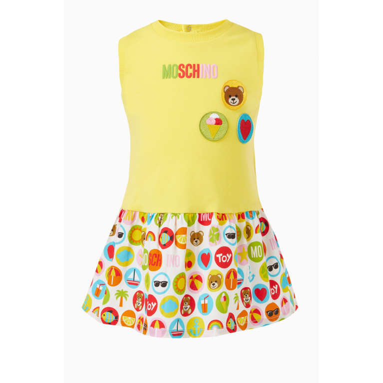 Moschino - Summer Print Dress in Cotton Yellow