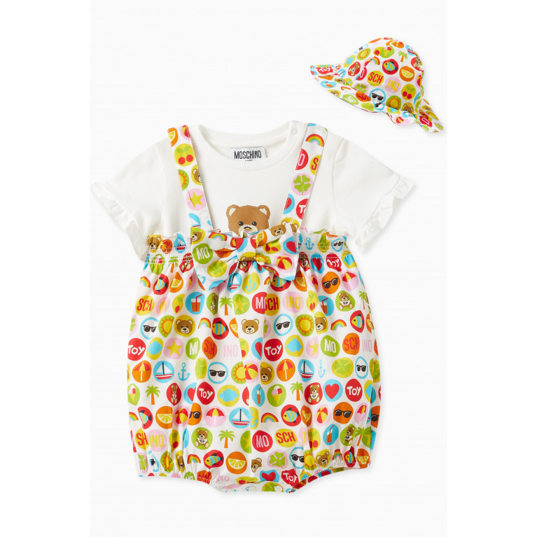 Moschino - Summer Print Romper and Hat Gift Set