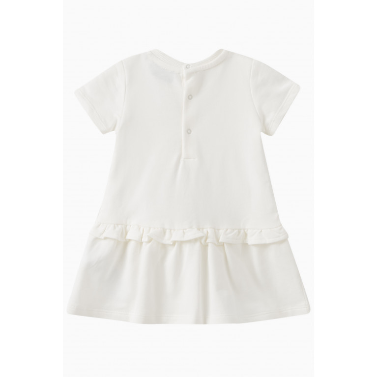 Moschino - Logo Print Dress in Cotton Neutral