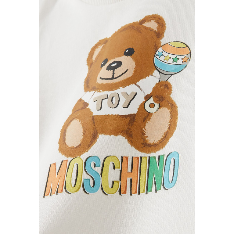 Moschino - Logo Print Dress in Cotton Neutral