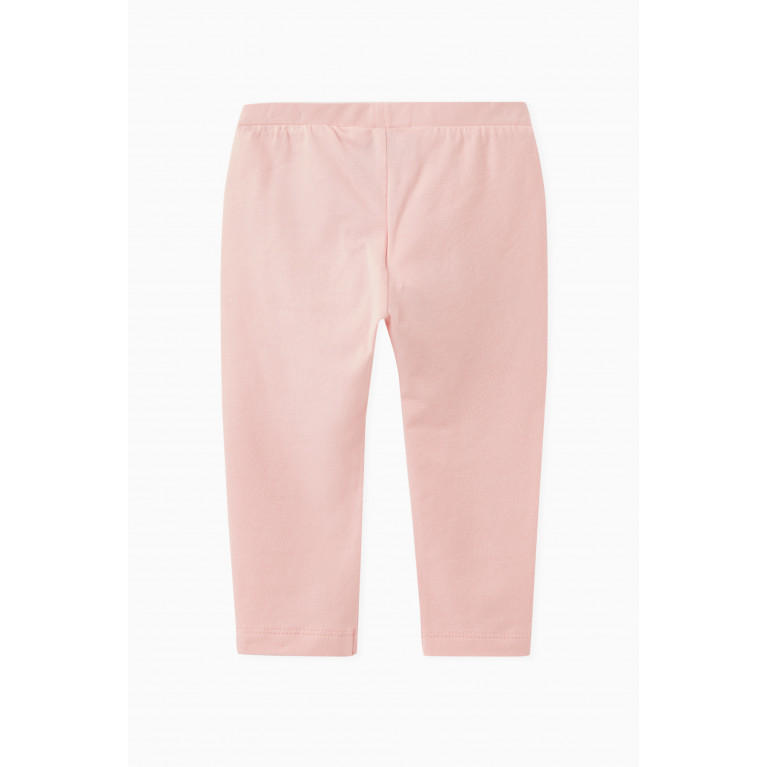 Moschino - Logo & Teddy Bear Print Leggings in Stretch Cotton Pink