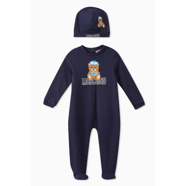 Moschino - Logo Print Sleepsuit & Hat Set