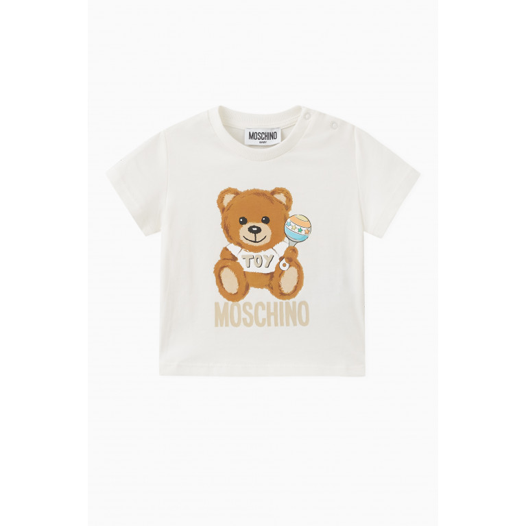 Moschino - Teddy Print T-shirt in Cotton Neutral