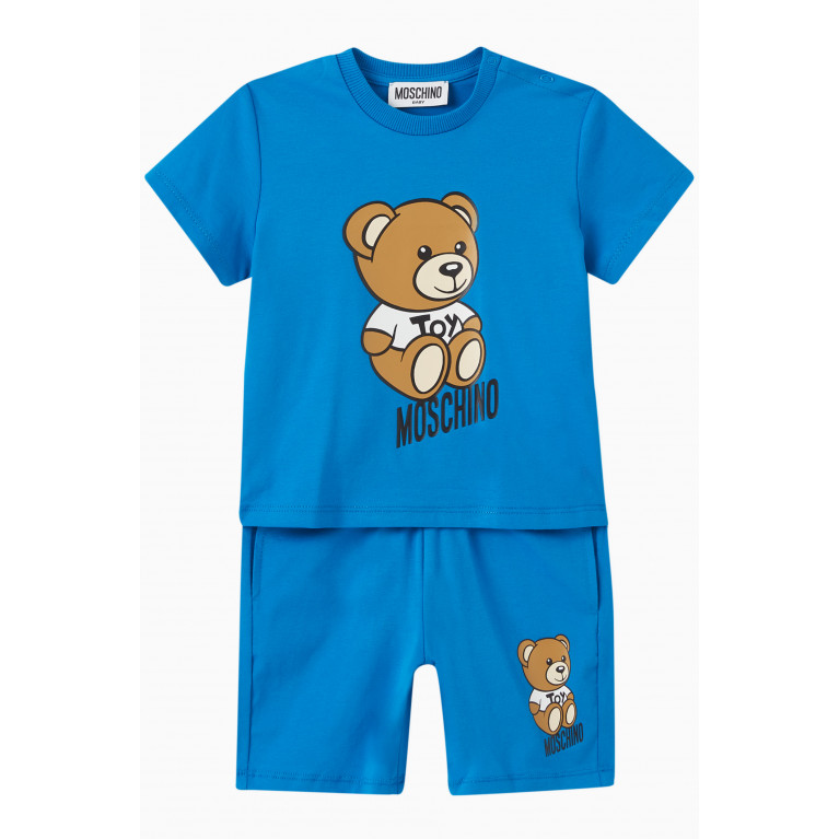 Moschino - Teddy Print T-shirt & Shorts Set Blue