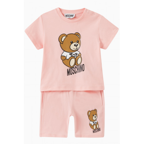 Moschino - Teddy Print T-shirt & Shorts Set Pink