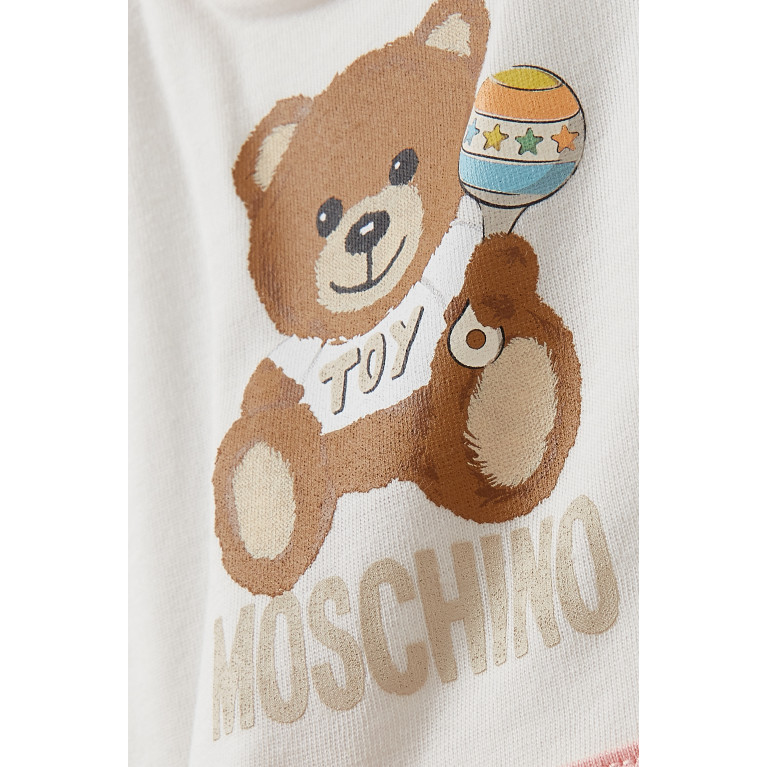 Moschino - Teddy Bear Logo Bib & Hat Set in Cotton