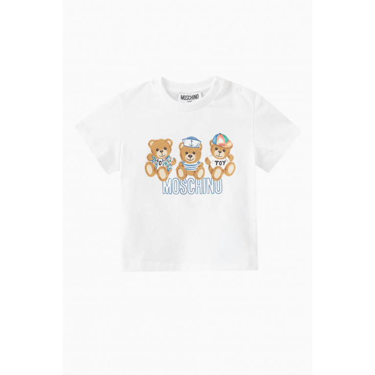 Moschino - Teddy Bear Logo T-shirt in Cotton White