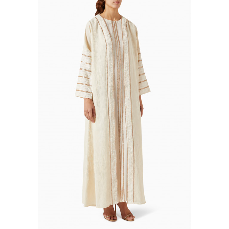 SH Collection - Sequin-embellished Abaya Set in Cotton-blend