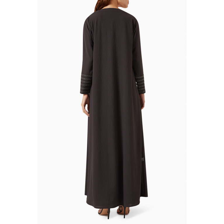 SH Collection - Bead-embellished Abaya Set in Cotton-blend