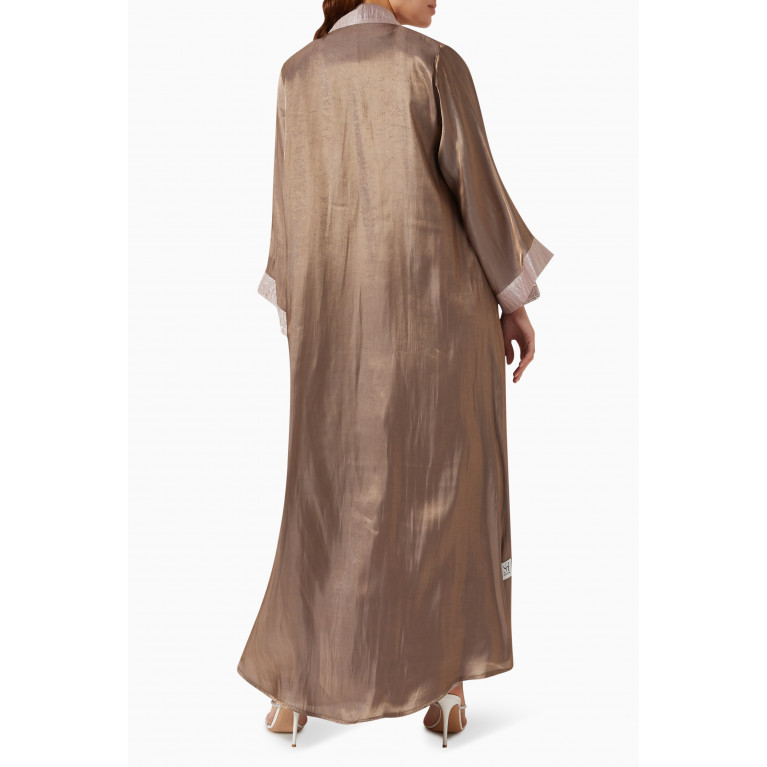 SH Collection - Embroidered Shimmer Abaya Set in Organza