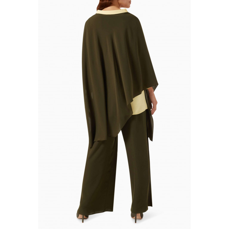 SH Collection - Poncho, Top & Pants Set in Crepe