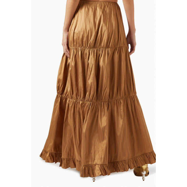 VANINA - Le Crepuscule Maxi Skirt in Linen Brown
