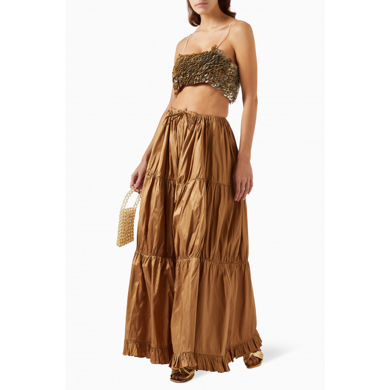 VANINA - Le Crepuscule Maxi Skirt in Linen Brown