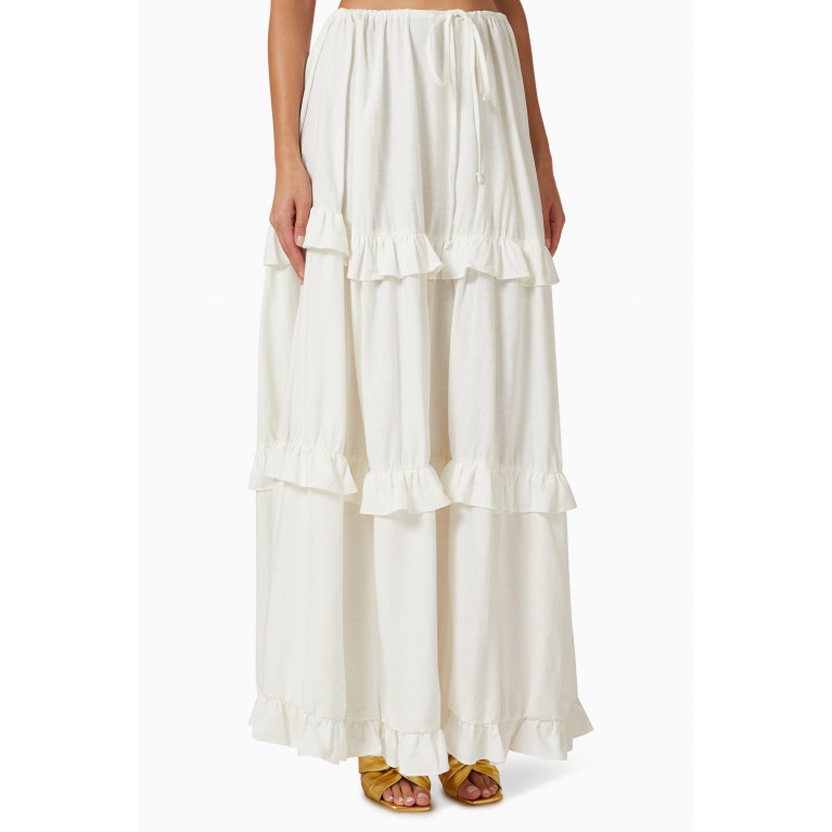 VANINA - Le Crepuscule Maxi Skirt in Linen White