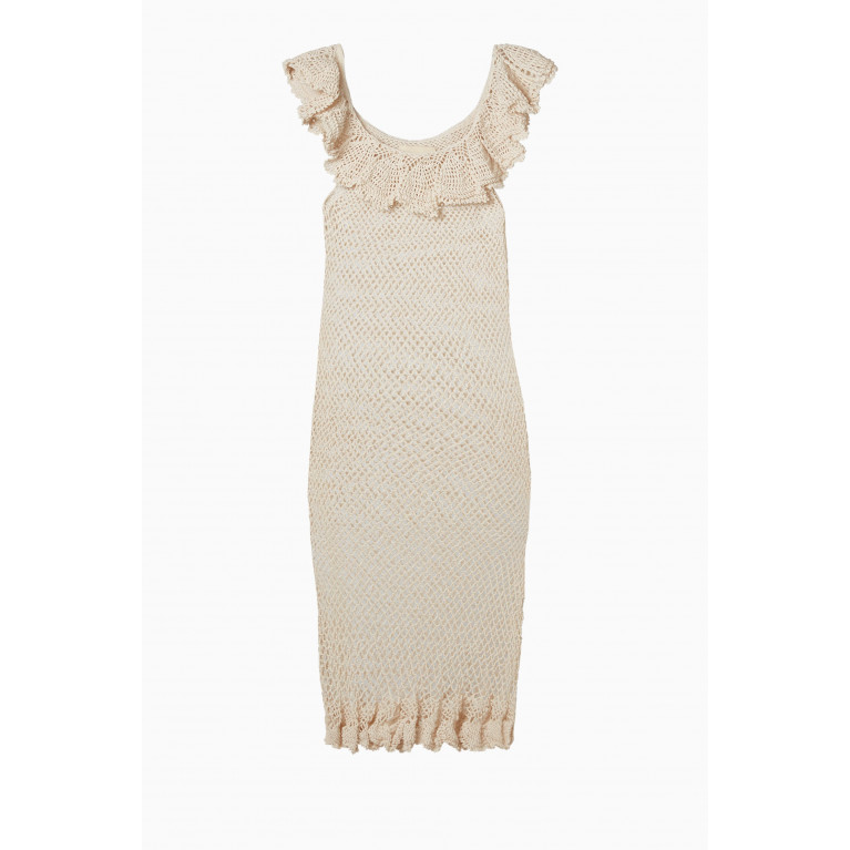 VANINA - Le Galilee Crochet Midi Dress in Cotton
