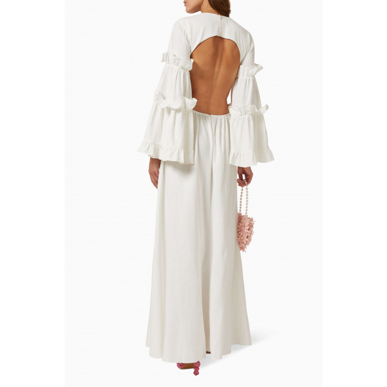 VANINA - The Crepuscule Maxi Dress in Linen White