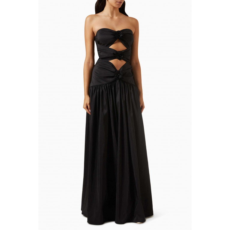 VANINA - The Belle de Nuit Maxi Dress in Silk-taffeta Black